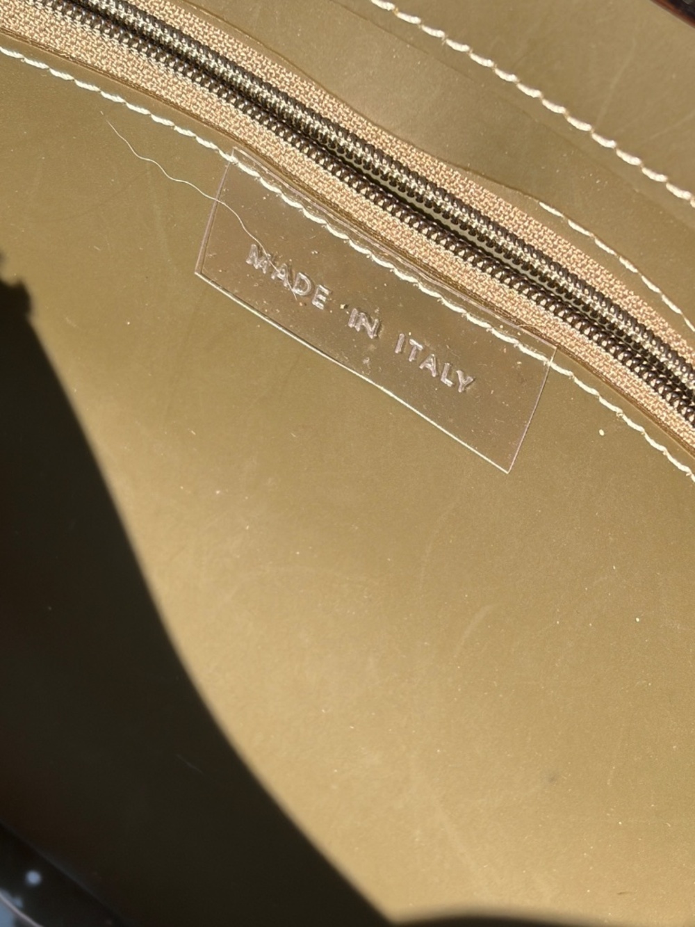 Vintage Y2K Made in Italy Matte Taupe Jelly Top Handle Satchel Purse Firkin MINT - Picture 9 of 16